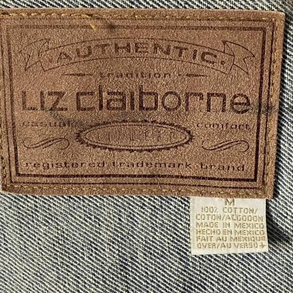 Liz Claiborne Authentic Classic Denim jacket 100% cotton M - Picture 2 of 15